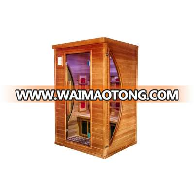 luxury  red cedar wood far infared sauna room for 2 people use