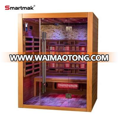 3 people solid wood full spectrum far infared sauna room