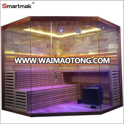 Wooden dry steam sauna for home use