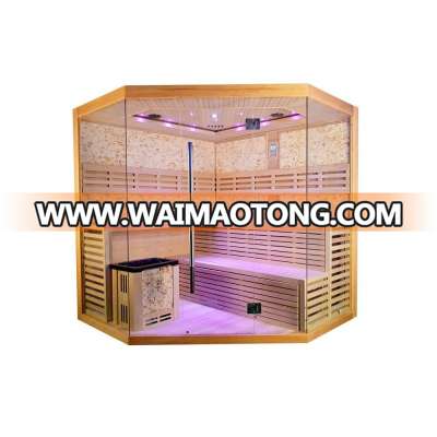 4 people traditional wooden dry steam sauna room