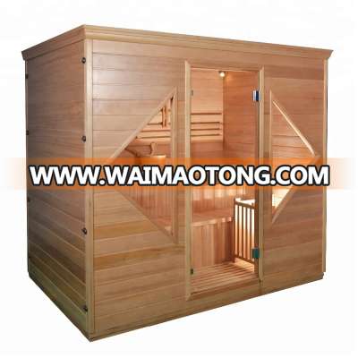 Luxury traditional wooden dry steam sauna room for 4 person